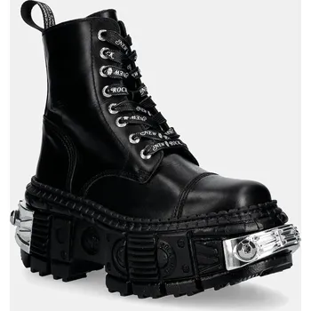 Pánská zimní obuv Kožené workery New Rock CRUST NEGRO, TANK CASCO NEGRO POWER * M.WALL083C.C12 černá 99X, EUR 36
