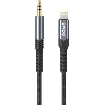 Audio kabel BWOO BO-AUX068 Aux kabel - Apple Lightning / 3,5mm jack / 1,2m černý
