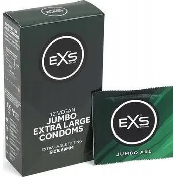 Kondom Exs Jumbo Kondomy Přizpůsobené Zvětšené Velikost XL 12 ks