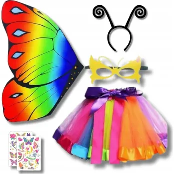 Karnevalový kostým Kostým Motýla - Křídla, Sukně, Motýlek, Víla Plášť na Ples, Halloween