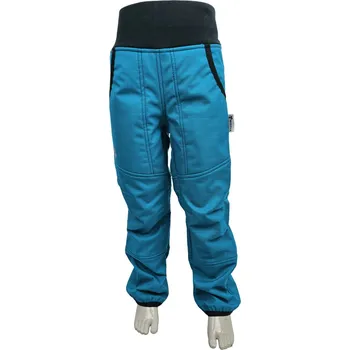 Kocour Mourek Kalhoty dětské softshellové zimní s beránkem petrolejové Velikost 116