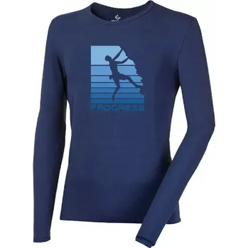 Pánské tričko PROGRESS Progress Vandal "BOULDER" pánské triko s bambusem, dlouhý rukáv, modrá velikost XXXL