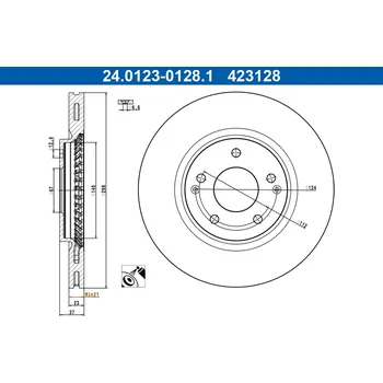 Brzdový kotouč Brzdový kotouč ATE 24.0123-0128.1