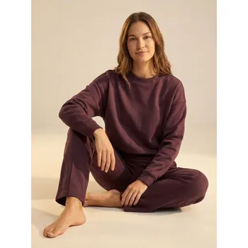Dámské oblečení Sinsay - Basic crewneck mikina s příměsí viskózy „soft touch“ - karmínová - 013GZ-92X - 013GZ-92X-S
