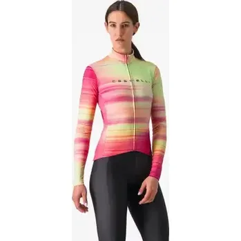 Cyklistické oblečení Castelli Phase dámský dres Multicolor Pink vel. M