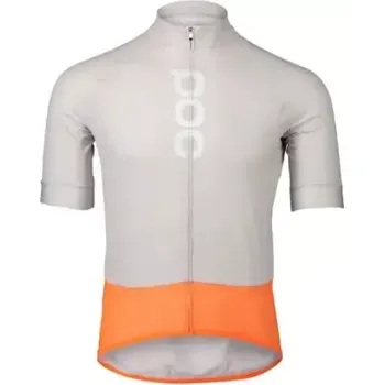 Cyklistické oblečení POC Essential Road Logo pánský dres Zink Orange/Granite Grey vel. XL