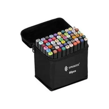 Oboustranné lihové fixy v pouzdře 60 ks SPRINGOS SA1017
