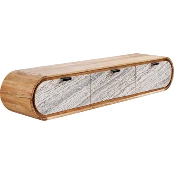 Televizní stolek Závěsný televizní stolek ORGANIC 160 CM masiv akácie/kamenná dýha