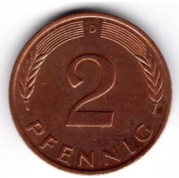 NĚMECKO. 2 Pfennig 1985/D.