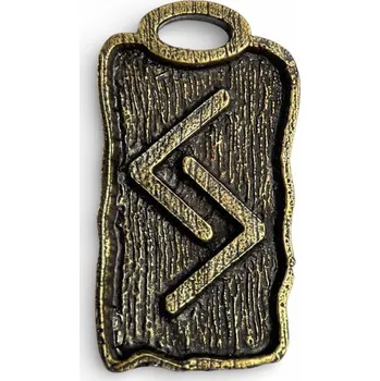 Náhrdelník Drakkaria JERA, runový amulet, zinek staromosaz