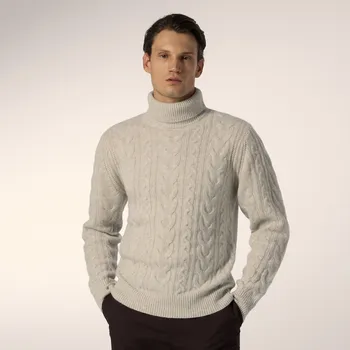 Pánský svetr Reserved - Vlněný svetr - světle šedá - 445GQ-09M - 445GQ-09M-XL