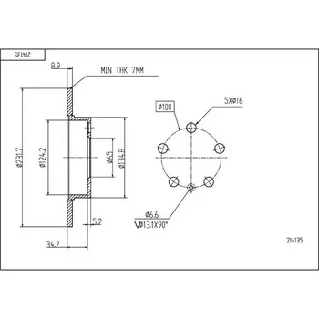 Brzdový kotouč Brzdový kotouč HART 214 135