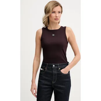 Dámské oblečení Top Calvin Klein Jeans LV047C201G hnědá 89X, vel. L