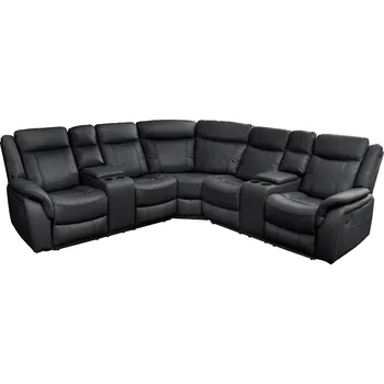 Křeslo 5SET televizní křeslo HOLLYWOOD černé syntetická kůže