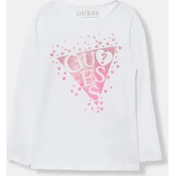 Dívčí oblečení Dětské tričko s dlouhým rukávem Guess K6RI01.K6YW4.PPY2 bílá 00X, vel. 113-118