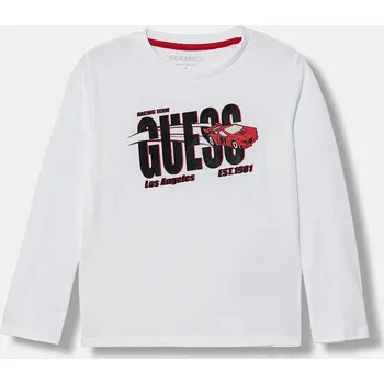 Dětské bavlněné tričko s dlouhým rukávem Guess N6RI01.K8HM4.PPY2 bílá 00X, vel. 96-104