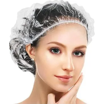 G2PLUS 100dílné jednorázové sprchové čepice, 50cm plastové kosmetické čepice, jednorázové vlasové