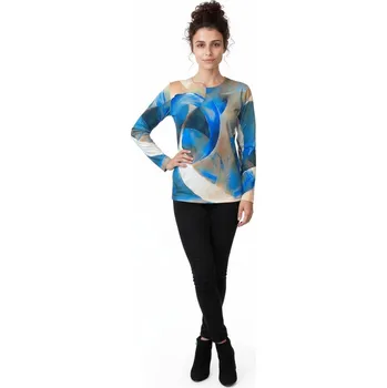 Dámská halenka Halenka Pratto béžovo-modrá velikost pratto: 44