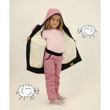 Chlapecké kalhoty Kocour Mourek Kalhoty dětské softshellové zimní s beránkem starorůžové Velikost 146