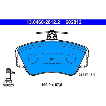 Autodíl Sada brzdových destiček, kotoučová brzda ATE 13.0460-2812.2