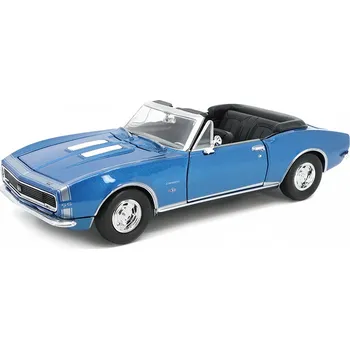 autíčko Chevrolet Camaro SS 1967 modrá 1:24 - MOTORMAX Chevrolet Camaro SS 1967 Cabrio - kovový model auta