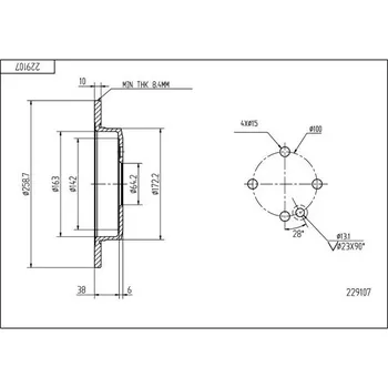 Brzdový kotouč Brzdový kotouč HART 229 107