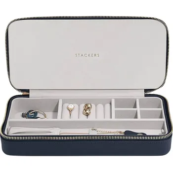 Šperkovnice Stackers, Cestovní šperkovnice s prostorem na náhrdelníky Stackers tmavomodrá - Formadore