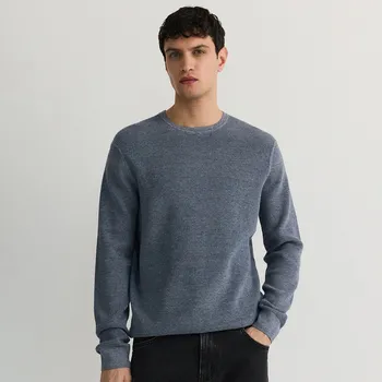 Pánský svetr Reserved - Svetr s bavlnou - indigová - ZU406-57M - ZU406-57M-L-2