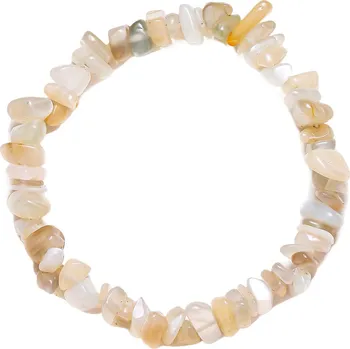 Náramek Bealio BEALIO Minerální náramek MĚSÍČNÍ KÁMEN sekaný Délka náramku: 17-21 cm 06-00009-2369