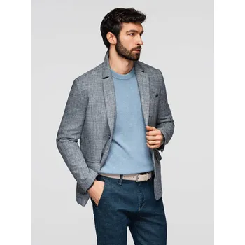 Pánské sako REGULAR střihu s plátnem - grafitová V5 OM-BLZB-0128 - XL