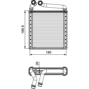 Výměník tepla Výměník tepla, vnitřní vytápění VALEO 811500