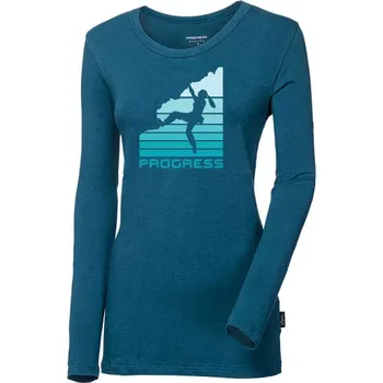 Pánské tričko PROGRESS Progress SONJA "BOULDER" dámské triko s bambusem, dlouhý rukáv, petrol velikost XL