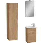 Koupelnová sestava s umyvadlem včetně umyvadlové baterie, vtoku a sifonu VitrA Mia zlatý dub KSETMIA40D - KSETMIA40D