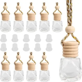 Organizér na kosmetiku 10 prázdných lahviček od parfému do auta, 8ml skleněné lahvičky na aromaterapii a esenciální oleje,