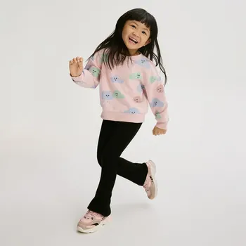 Dívčí mikina Reserved - Žebrované rozšířené legíny - černý - 775FH-99X - 775FH-99X-110