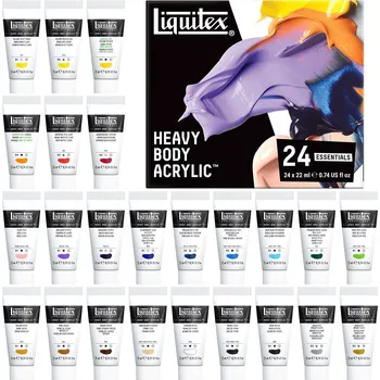 Vodová barva Akrylová barva Liquitex Heavy Body Essentials, sada 24 ks