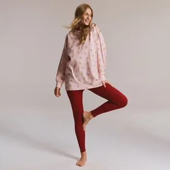 Reserved - Pyžamová souprava s vánočním potiskem - fialová - 019HE-44X - 019HE-44X-L