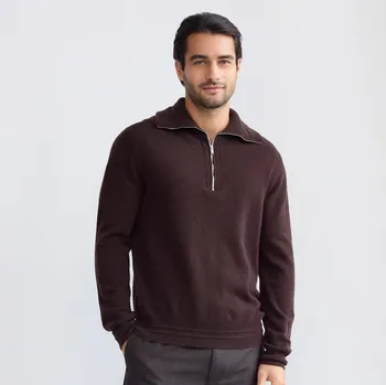 Pánský svetr Reserved - Svetr s&nbsp;vysokým podílem vlny a&nbsp;příměsí kašmíru - hnědá - 473GQ-88X - 473GQ-88X-S