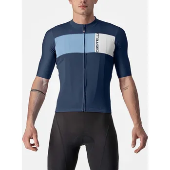 cyklistický dres CASTELLI Cyklistický dres s krátkým rukávem - PROLOGO VII - světle modrá/modrá 3XL