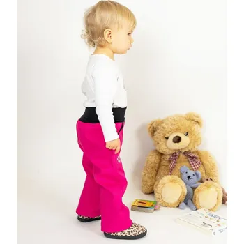 Chlapecké kalhoty Kocour Mourek Kalhoty baby softshellové jarní s bambusem růžové Velikost 86