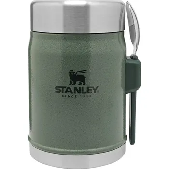 Termoska STANLEY The Legendary Classic Food Jar 400 ml Hammertone Green, jídelní termoska se lžící/vidličkou