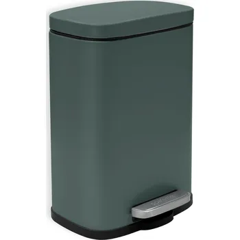Odpadkový koš Spirella pedálový odpadkový koš Akira, matný tmavě zelený, ocel, 5 l