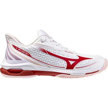 Dámská tenisová obuv Dámská tenisová obuv Mizuno Wave Exceed Tour 7 AC W White/Fiery Red/Pinkesque EUR 37