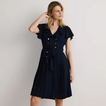 Dámské šaty Reserved - Šaty s ozdobnými knoflíky - tmavomodrá - 951DT-59X - 951DT-59X-S