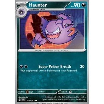 Sběratelská karetní hra Pokémon TEF 103/162 Haunter - Temporal Forces Stav: Near Mint, Verze: NORMAL
