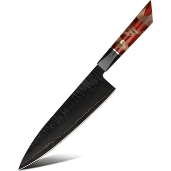 IZMAEL Damaškový kuchyňský nůž EN 37396 Chef/Červená/Hnědá 21.3 cm
