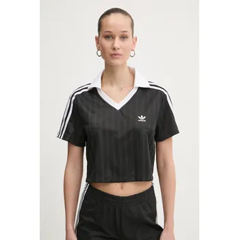 Tričko adidas Originals V-NECK POLO JD2606 černá 99X, vel. S