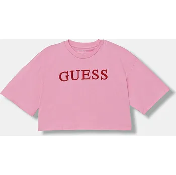 Chlapecké tričko Dětské bavlněné tričko Guess J6RI11.KCNQ4.PPY2 růžová 30X, vel. 125-135