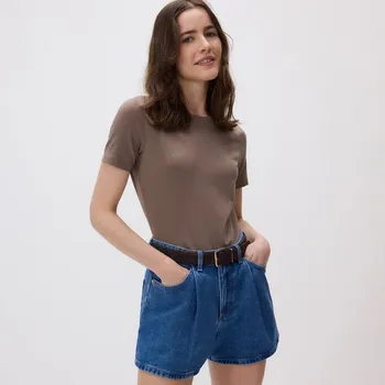 Dámské oblečení Reserved - Džínové šortky se sklady - modrá - 8757B-55J - 8757B-55J-40