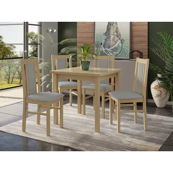 Jídelní set Mirjan24 AL27 jídelní stůl se 4 židlemi sonoma-L/Hygge D91